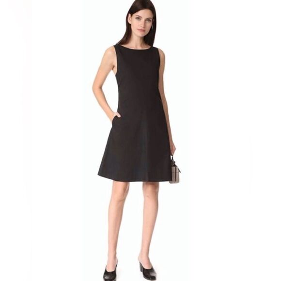 Theory Black Poplin Ciceema Dress - Picture 1 of 6